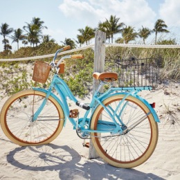 a bike on a sandy beach