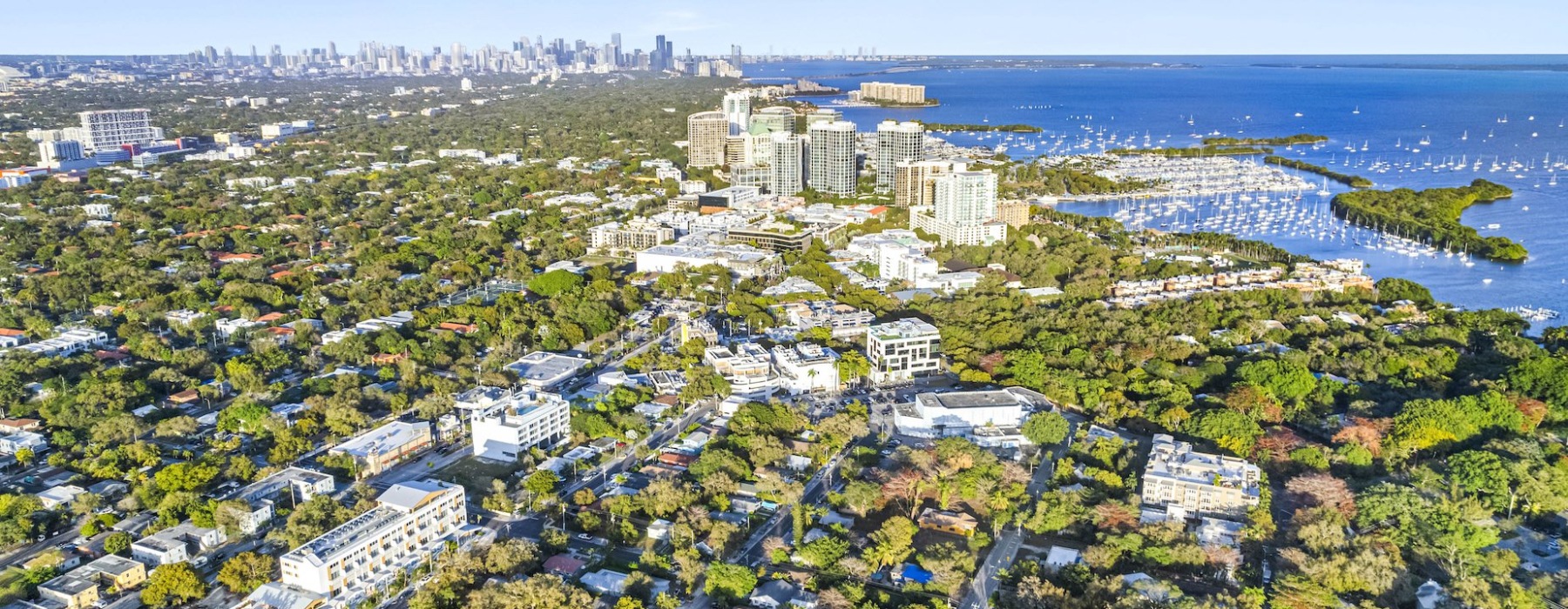 Views of the ocean and Brickell skyline