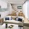 a living room with a couch and a table